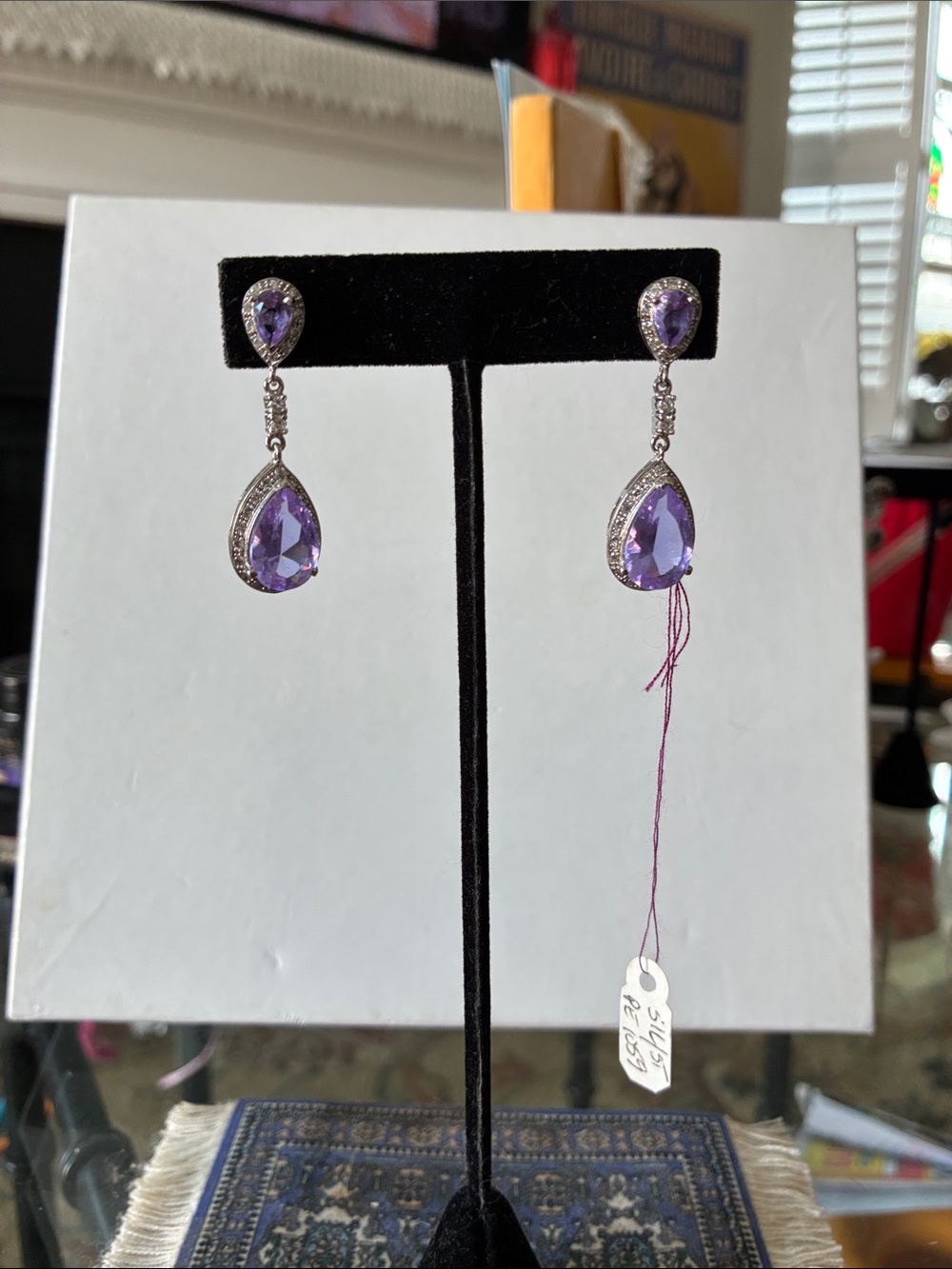 Purple Teardrop Dangle Earrings - Women Jewelry